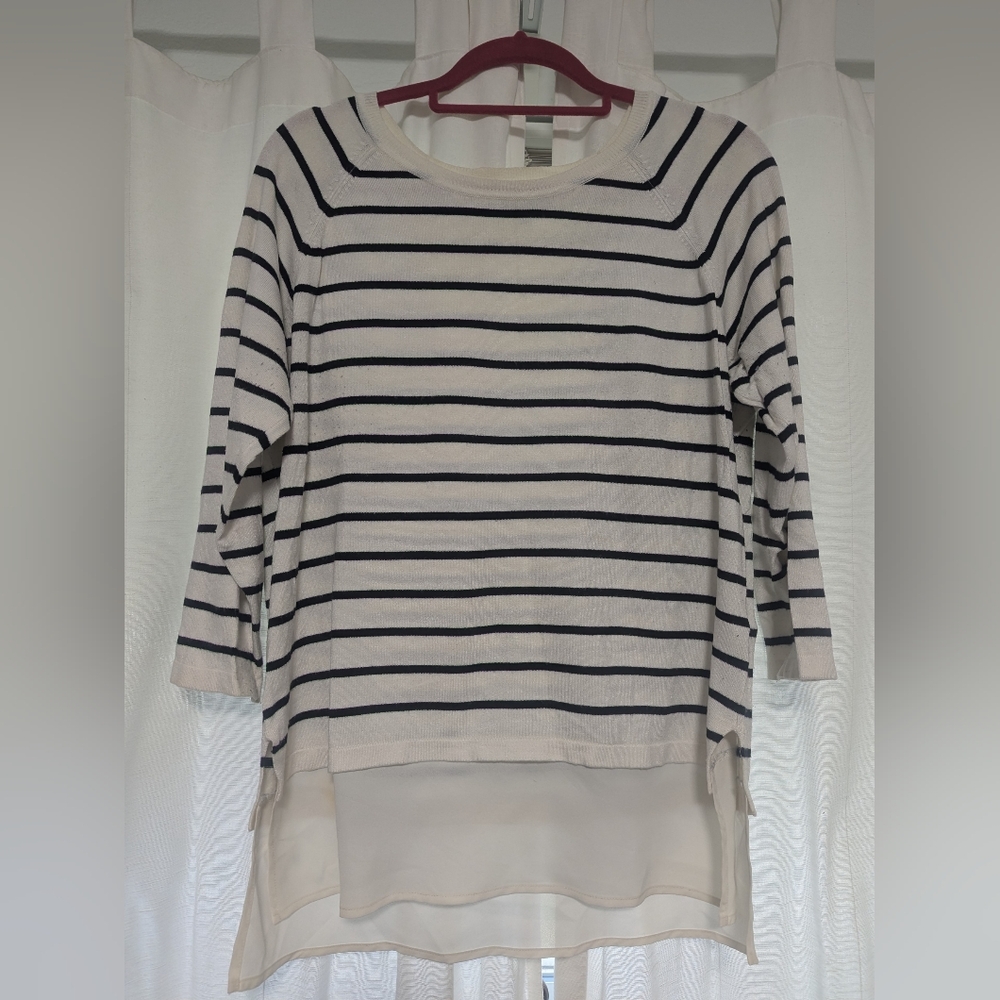Apt. 9 | Black and Cream Striped Top
